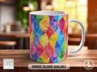 Watercolour Rainbow Stained Glass Pattern Full Wrap Coloured Art Mug - Design 3 - Sipfull of Design