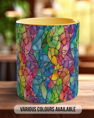 Watercolour Rainbow Stained Glass Pattern Full Wrap Coloured Art Mug - Design 4 - Sipfull of Design