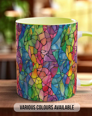 Watercolour Rainbow Stained Glass Pattern Full Wrap Coloured Art Mug - Design 4 - Sipfull of Design