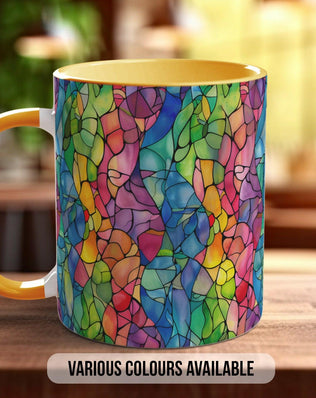 Watercolour Rainbow Stained Glass Pattern Full Wrap Coloured Art Mug - Design 4 - Sipfull of Design