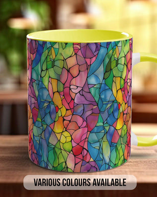 Watercolour Rainbow Stained Glass Pattern Full Wrap Coloured Art Mug - Design 4 - Sipfull of Design