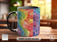 Watercolour Rainbow Stained Glass Pattern Full Wrap Coloured Art Mug - Design 5 - Sipfull of Design