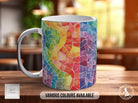 Watercolour Rainbow Stained Glass Pattern Full Wrap Coloured Art Mug - Design 5 - Sipfull of Design