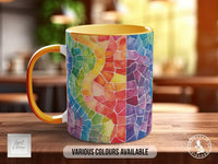 Watercolour Rainbow Stained Glass Pattern Full Wrap Coloured Art Mug - Design 5 - Sipfull of Design