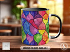 Watercolour Rainbow Stained Glass Pattern Full Wrap Coloured Art Mug - Design 7 - Sipfull of Design