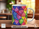 Watercolour Rainbow Stained Glass Pattern Full Wrap Coloured Art Mug - Design 7 - Sipfull of Design