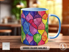 Watercolour Rainbow Stained Glass Pattern Full Wrap Coloured Art Mug - Design 7 - Sipfull of Design