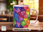 Watercolour Rainbow Stained Glass Pattern Full Wrap Coloured Art Mug - Design 7 - Sipfull of Design