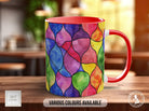 Watercolour Rainbow Stained Glass Pattern Full Wrap Coloured Art Mug - Design 7 - Sipfull of Design