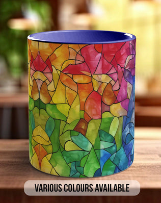 Watercolour Rainbow Stained Glass Pattern Full Wrap Coloured Art Mug - Design 8 - Sipfull of Design