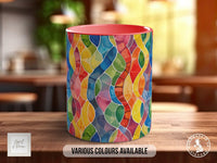 Watercolour Rainbow Stained Glass Pattern Full Wrap Coloured Art Mug - Design 9 - Sipfull of Design