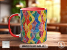 Watercolour Rainbow Stained Glass Pattern Full Wrap Coloured Art Mug - Design 9 - Sipfull of Design