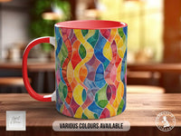 Watercolour Rainbow Stained Glass Pattern Full Wrap Coloured Art Mug - Design 9 - Sipfull of Design
