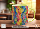 Watercolour Rainbow Stained Glass Pattern Full Wrap Coloured Art Mug - Design 9 - Sipfull of Design