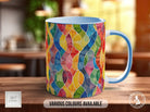 Watercolour Rainbow Stained Glass Pattern Full Wrap Coloured Art Mug - Design 9 - Sipfull of Design