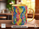 Watercolour Rainbow Stained Glass Pattern Full Wrap Coloured Art Mug - Design 9 - Sipfull of Design