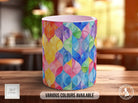 Watercolour Rainbow Stained Glass Pattern Full Wrap Coloured Art Mug - Design 10 - Sipfull of Design