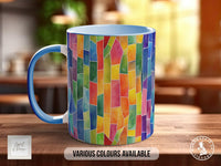 Watercolour Rainbow Stained Glass Pattern Full Wrap Coloured Art Mug - Design 11 - Sipfull of Design