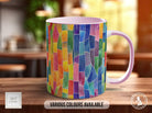 Watercolour Rainbow Stained Glass Pattern Full Wrap Coloured Art Mug - Design 11 - Sipfull of Design