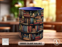 Book Shelf Pattern Full Wrap Coloured Art Mug - Design 4 - Sipfull of Design