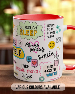 Coloured Mug Take Care Of Yourself Motivational Mug - Sipfull of Design