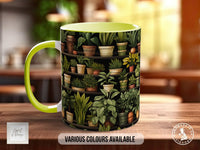 House Plants Full Wrap Art Mug - Design 7 - Coloured 11oz, Bone China 10oz and 15oz and Latte 12oz options. - Sipfull of Design