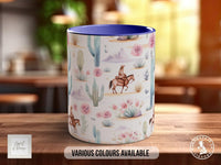 Coloured Floral Western Boho Full Wrap Art Mug - Design 10 - Sipfull of Design