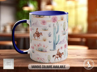 Coloured Floral Western Boho Full Wrap Art Mug - Design 10 - Sipfull of Design