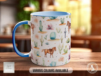 Coloured Floral Western Boho Full Wrap Art Mug - Design 12 - Sipfull of Design
