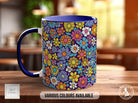 Coloured Groovy Flowers Full Wrap Art Mug - Design 2 - Sipfull of Design