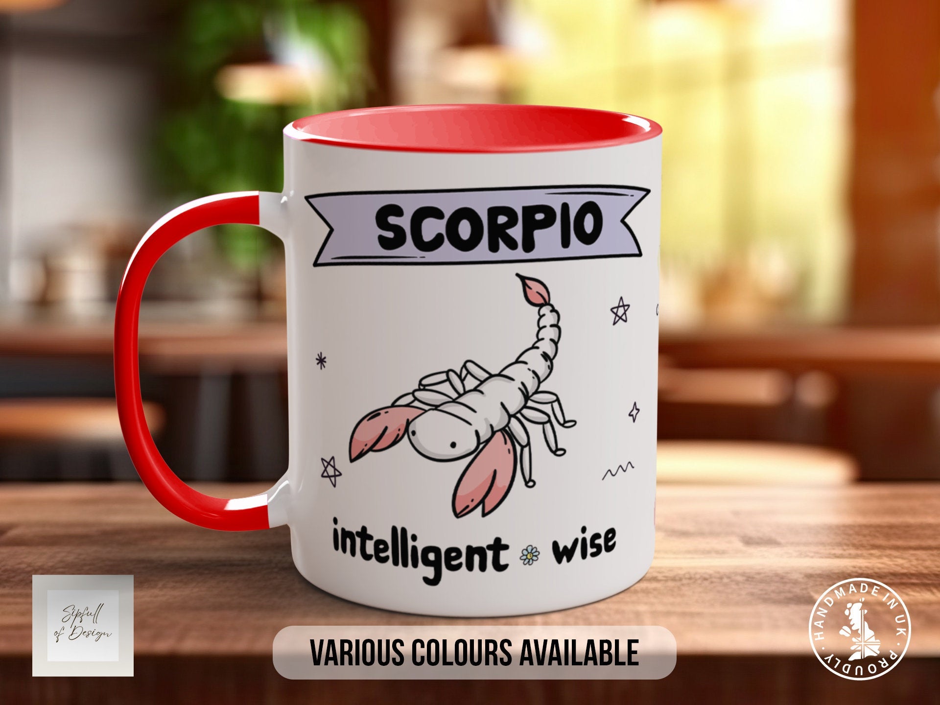 Scorpio Zodiac Mug, Zodiac Gift, Scorpio Gift, Star Sign Mug, Scorpio Birthday - 11oz, Bone China 10oz and 15oz and Latte 12oz options