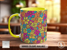 Coloured Groovy Flowers Full Wrap Art Mug - Design 5 - Sipfull of Design