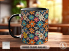 Coloured Groovy Flowers Full Wrap Art Mug - Design 9 - Sipfull of Design
