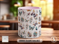 Coloured Watercolour Butterfly Full Wrap Art Mug - Design 3 - Sipfull of Design