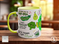 The Happy Vegan Coloured Mug - Motivational and Uplifting to help Mental Health - Sipfull of Design