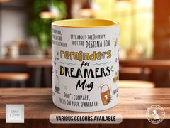 Reminders for Dreamers Mug | Motivational Gift for Dream Chasers