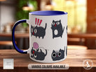 Cute Cat Character Mug - Coloured 11oz, Bone China 10oz and 15oz and Latte 12oz options