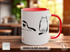 Cute Doodle Cats Mug - Coloured 11oz, Bone China 10oz and 15oz and Latte 12oz options
