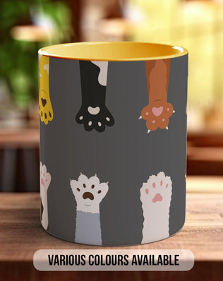 Cute Fluffy Multicoloured Cat Paws Mug - Sipfull of Design