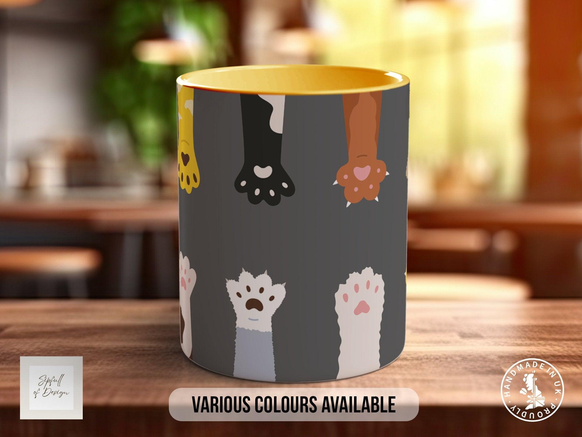 Cute Fluffy Multicoloured Cat Paws Mug - Sipfull of Design