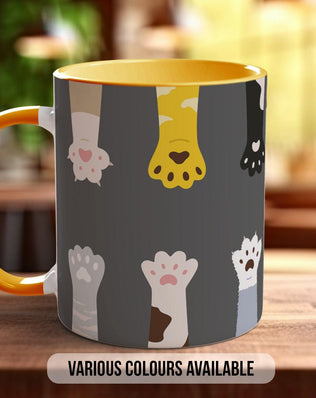 Cute Fluffy Multicoloured Cat Paws Mug - Sipfull of Design