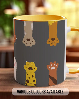 Cute Fluffy Multicoloured Cat Paws Mug - Sipfull of Design