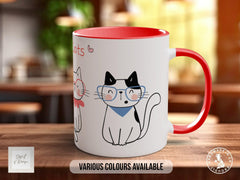 Meowy Cat Mug | Colourful Cat Lover Gift | Bone China Option
