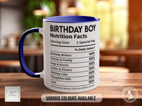 Birthday Boy Nutritional Facts Mug - Sipfull of Design