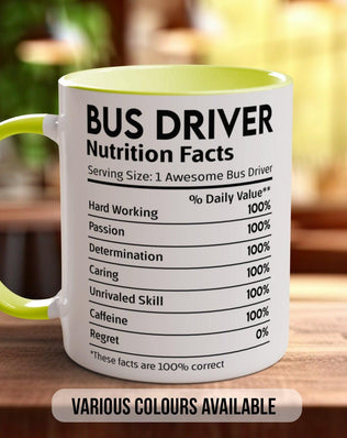 Bus Driver Nutritional Facts Mug - Sipfull of Design