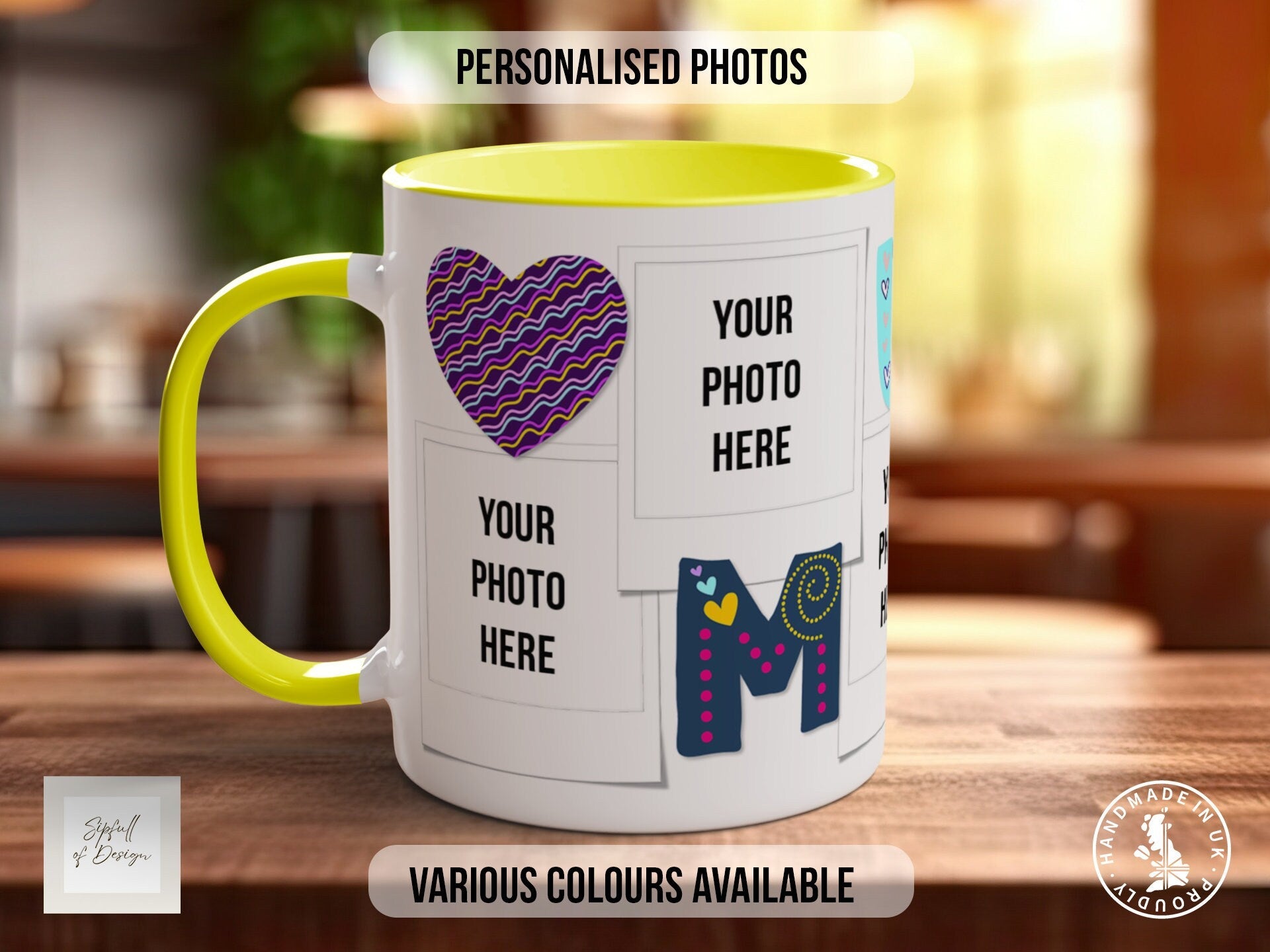 Mum Mothers Day Personalised Photo Mug - Coloured with Your Photos - Coloured 11oz and Bone China 15oz options