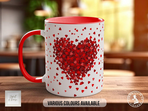 Valentines Heart Glitter Effect Mug - Sipfull of Design