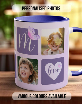 Mum Mothers Day Personalised Photo Purple Design Mug - Sipfull of Design