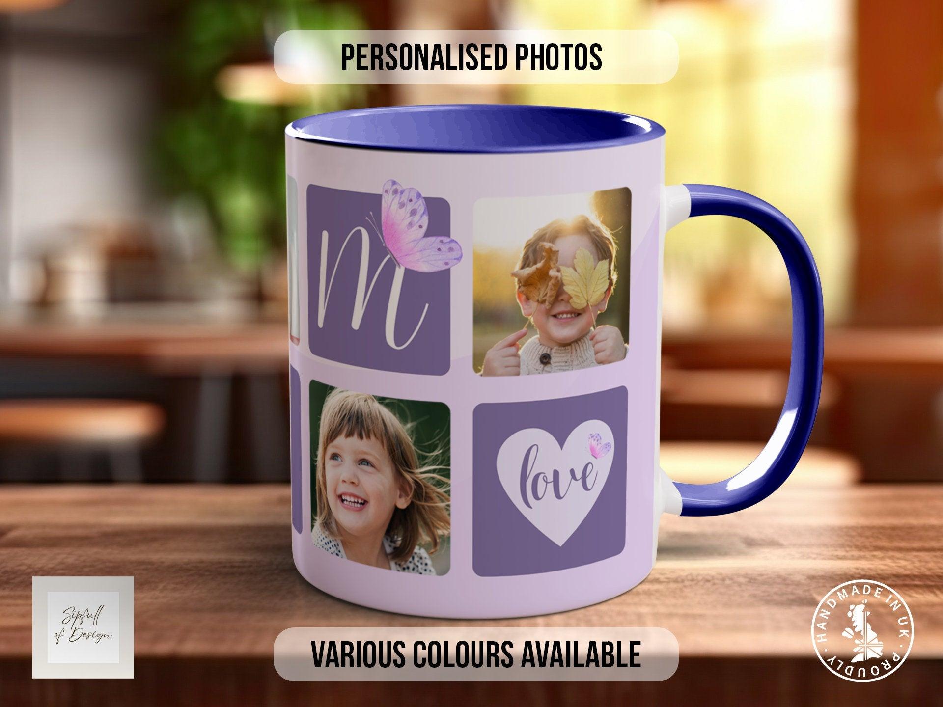 Mum Mothers Day Personalised Photo Purple Design Mug - Sipfull of Design