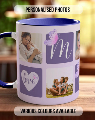 Mum Mothers Day Personalised Photo Purple Design Mug - Sipfull of Design